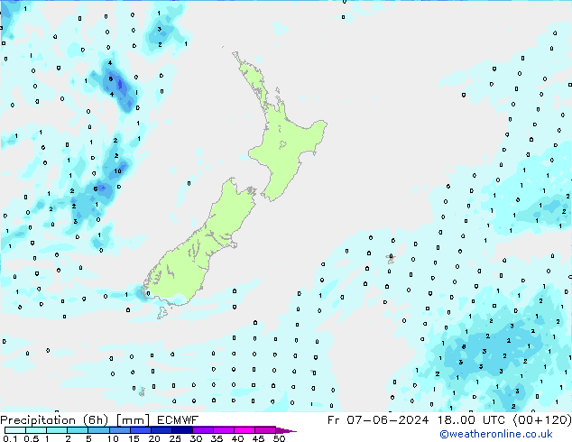 Z500/Rain (+SLP)/Z850 ECMWF Fr 07.06.2024 00 UTC