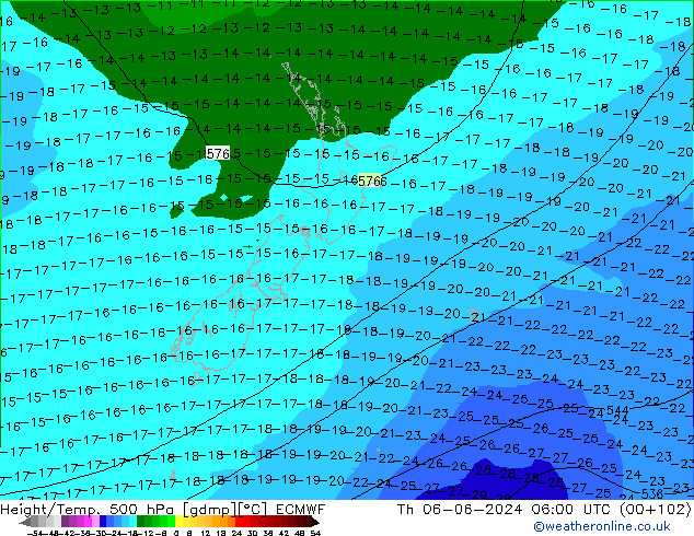 Height/Temp. 500 hPa ECMWF Th 06.06.2024 06 UTC