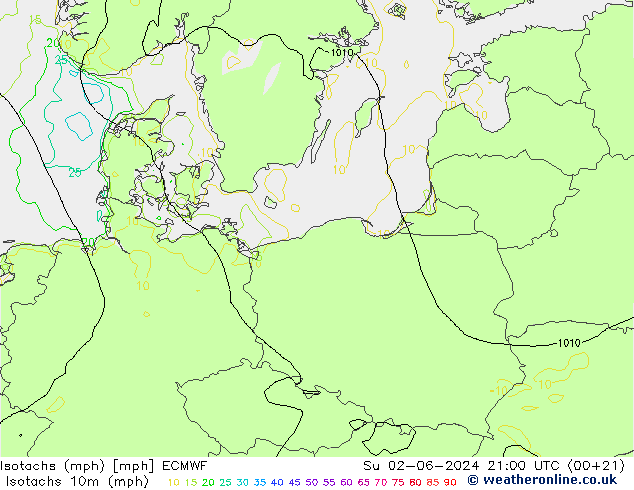 Isotachs (mph) ECMWF Su 02.06.2024 21 UTC