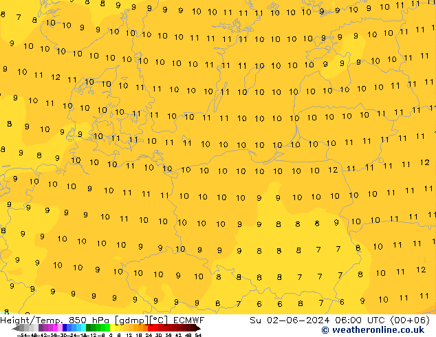 Z500/Rain (+SLP)/Z850 ECMWF nie. 02.06.2024 06 UTC