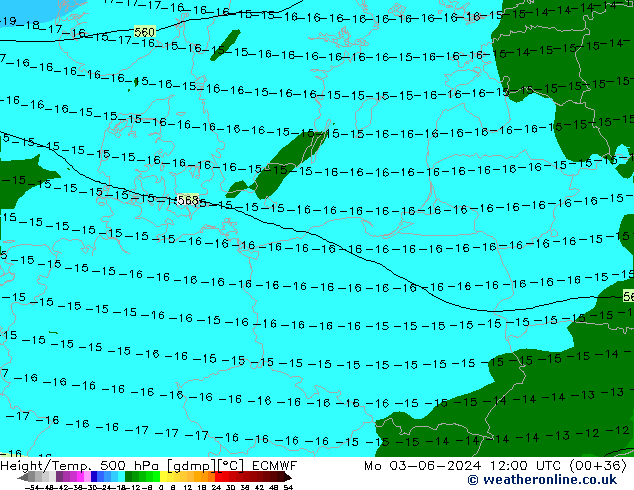 Z500/Rain (+SLP)/Z850 ECMWF lun 03.06.2024 12 UTC