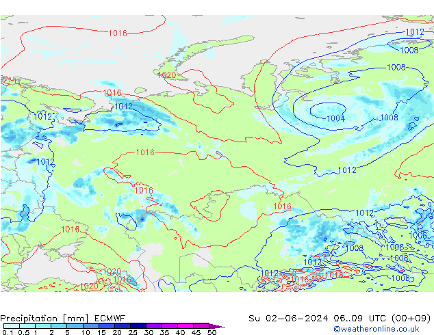 Précipitation ECMWF dim 02.06.2024 09 UTC
