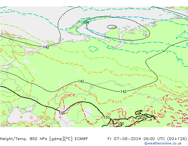 Z500/Yağmur (+YB)/Z850 ECMWF Cu 07.06.2024 06 UTC