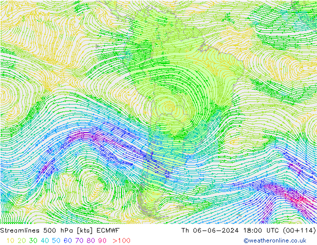 Rüzgar 500 hPa ECMWF Per 06.06.2024 18 UTC