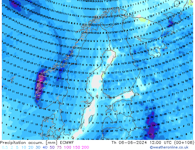 Nied. akkumuliert ECMWF Do 06.06.2024 12 UTC