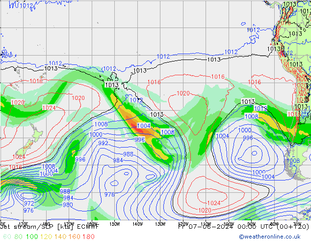 Jet stream ECMWF Sex 07.06.2024 00 UTC