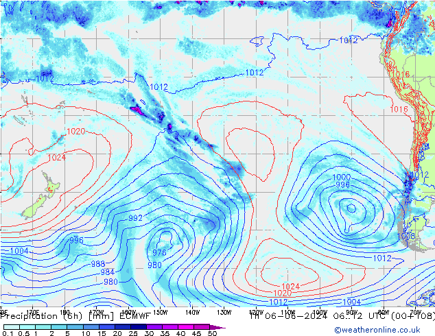 Yağış (6h) ECMWF Per 06.06.2024 12 UTC