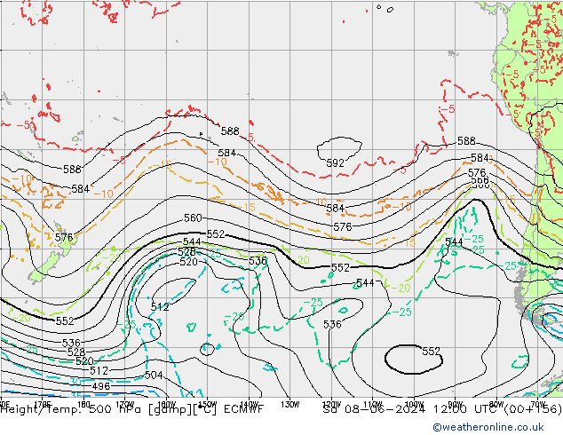 Z500/Regen(+SLP)/Z850 ECMWF za 08.06.2024 12 UTC