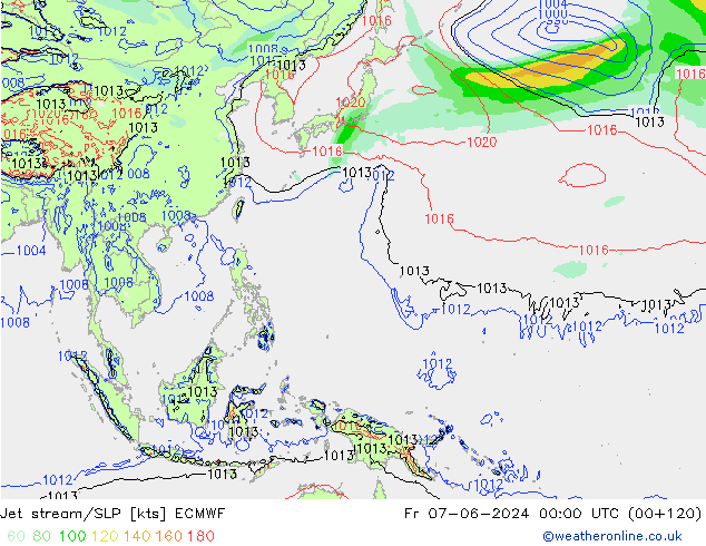 Polarjet/Bodendruck ECMWF Fr 07.06.2024 00 UTC