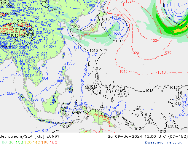 Corrente a getto ECMWF dom 09.06.2024 12 UTC