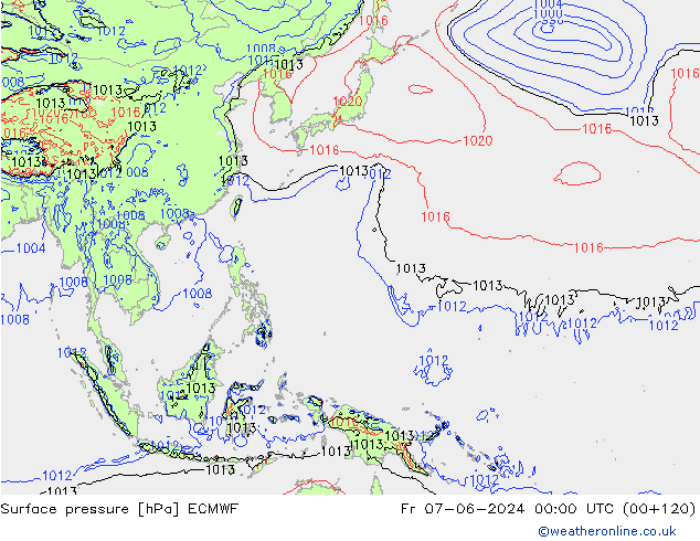 Yer basıncı ECMWF Cu 07.06.2024 00 UTC