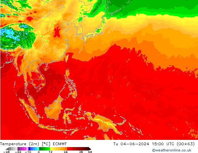 Temperatura (2m) ECMWF mar 04.06.2024 15 UTC