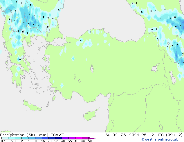 Z500/Rain (+SLP)/Z850 ECMWF Dom 02.06.2024 12 UTC