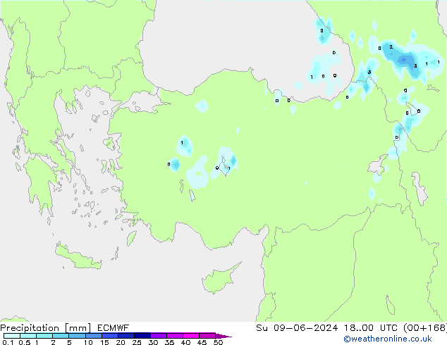 Precipitation ECMWF Su 09.06.2024 00 UTC