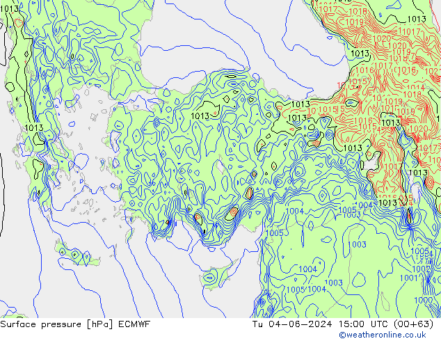 ciśnienie ECMWF wto. 04.06.2024 15 UTC