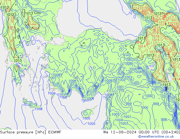 Yer basıncı ECMWF Çar 12.06.2024 00 UTC