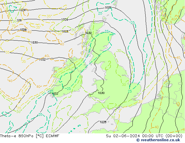 Theta-e 850hPa ECMWF  02.06.2024 00 UTC