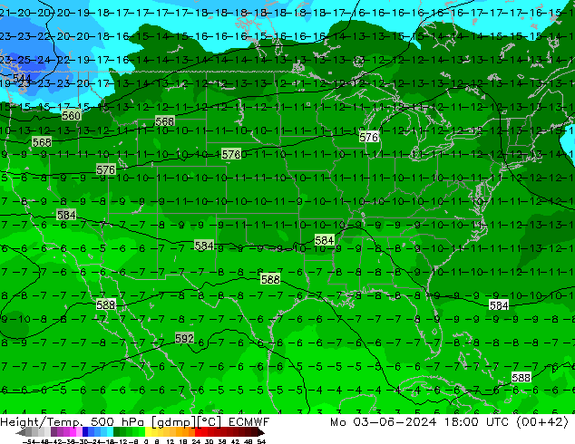 Z500/Rain (+SLP)/Z850 ECMWF lun 03.06.2024 18 UTC