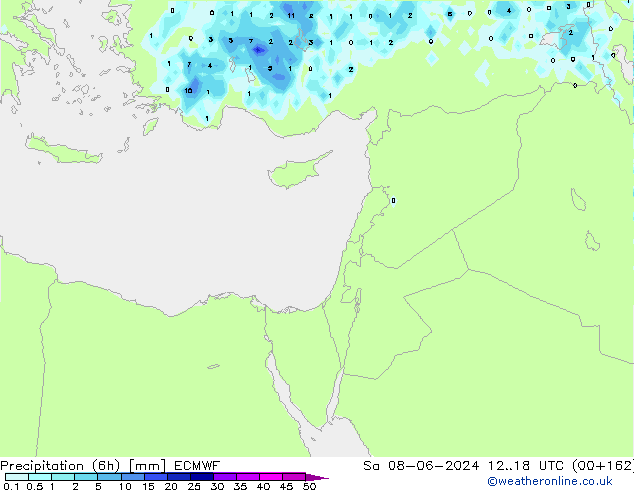 opad (6h) ECMWF so. 08.06.2024 18 UTC