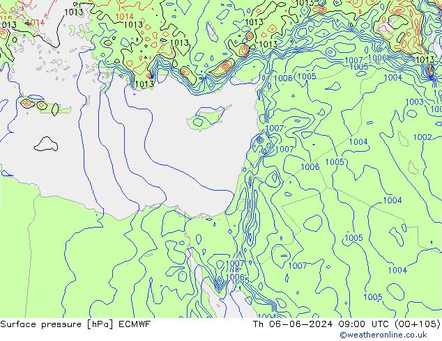 Pressione al suolo ECMWF gio 06.06.2024 09 UTC