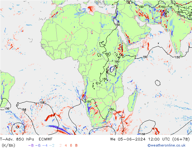 T-Adv. 850 hPa ECMWF Çar 05.06.2024 12 UTC