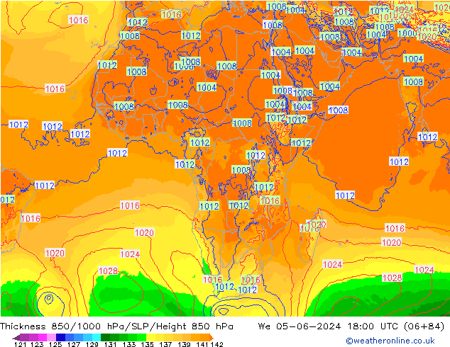 Thck 850-1000 hPa ECMWF We 05.06.2024 18 UTC