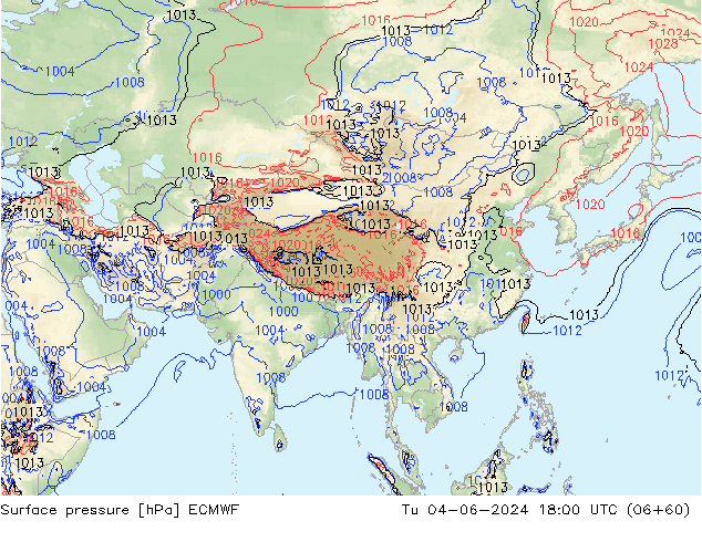 Presión superficial ECMWF mar 04.06.2024 18 UTC