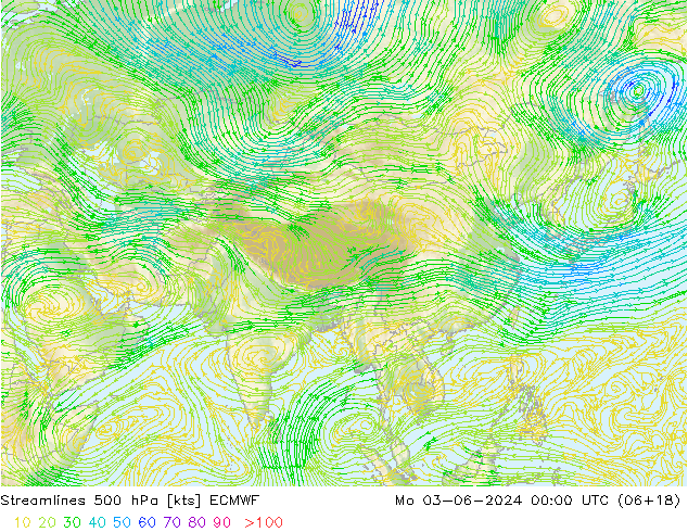 Streamlines 500 hPa ECMWF Mo 03.06.2024 00 UTC
