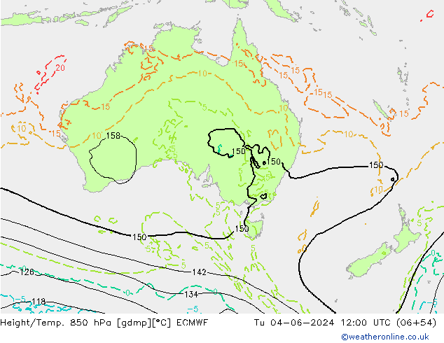 Z500/Rain (+SLP)/Z850 ECMWF Tu 04.06.2024 12 UTC