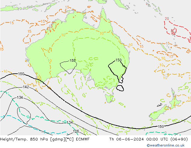 Height/Temp. 850 гПа ECMWF чт 06.06.2024 00 UTC