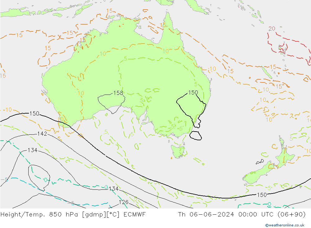 Z500/Rain (+SLP)/Z850 ECMWF gio 06.06.2024 00 UTC