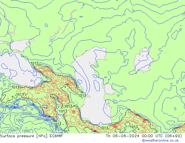 pressão do solo ECMWF Qui 06.06.2024 00 UTC