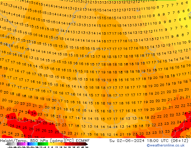 Z500/Regen(+SLP)/Z850 ECMWF zo 02.06.2024 18 UTC