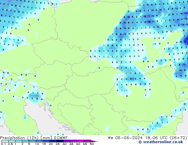 Yağış (12h) ECMWF Çar 05.06.2024 06 UTC