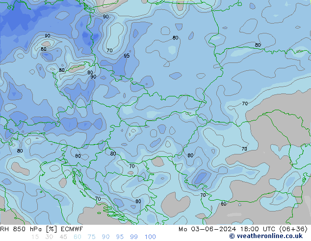 RH 850 hPa ECMWF  03.06.2024 18 UTC