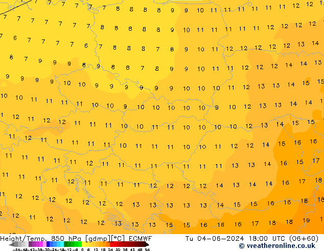 Z500/Rain (+SLP)/Z850 ECMWF вт 04.06.2024 18 UTC