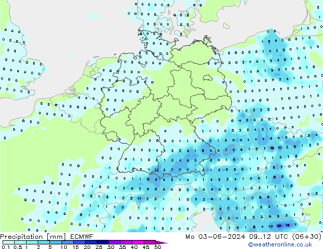 Yağış ECMWF Pzt 03.06.2024 12 UTC