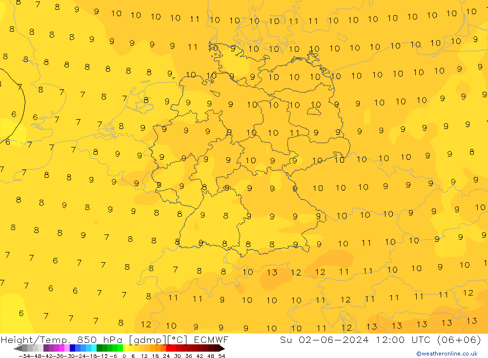 Z500/Rain (+SLP)/Z850 ECMWF So 02.06.2024 12 UTC