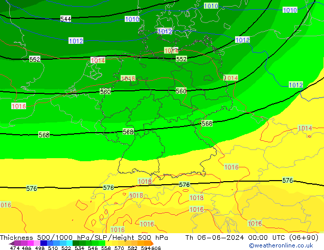 Thck 500-1000hPa ECMWF Th 06.06.2024 00 UTC