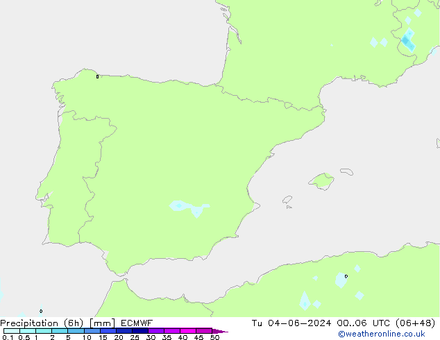 Z500/Rain (+SLP)/Z850 ECMWF Út 04.06.2024 06 UTC