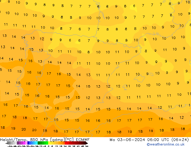 Z500/Yağmur (+YB)/Z850 ECMWF Pzt 03.06.2024 06 UTC