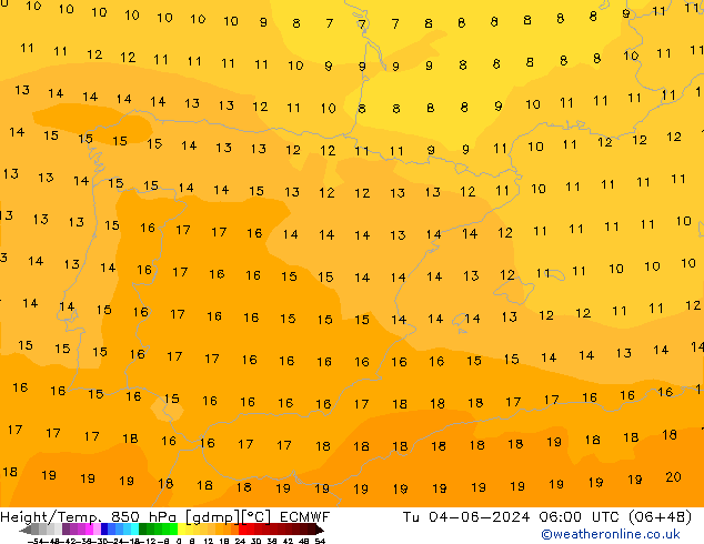 Z500/Rain (+SLP)/Z850 ECMWF Út 04.06.2024 06 UTC