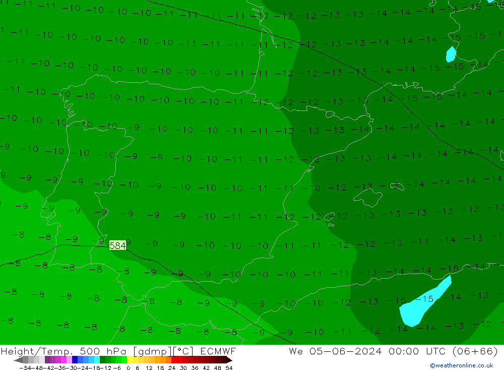 Z500/Regen(+SLP)/Z850 ECMWF wo 05.06.2024 00 UTC