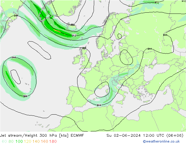 高速氣流 ECMWF 星期日 02.06.2024 12 UTC