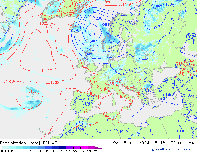 Précipitation ECMWF mer 05.06.2024 18 UTC