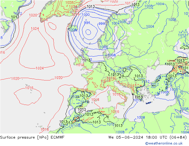 Bodendruck ECMWF Mi 05.06.2024 18 UTC