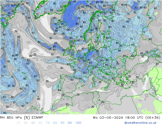 RH 850 hPa ECMWF Mo 03.06.2024 18 UTC