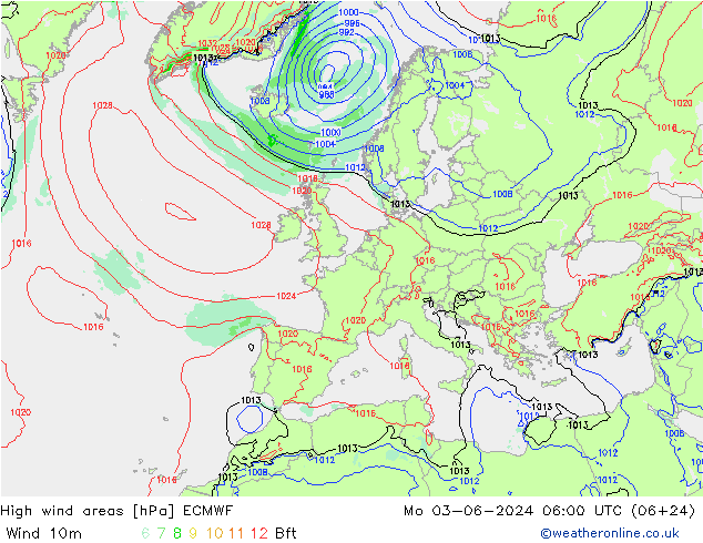 High wind areas ECMWF Seg 03.06.2024 06 UTC