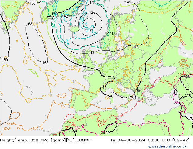 Z500/Rain (+SLP)/Z850 ECMWF Di 04.06.2024 00 UTC