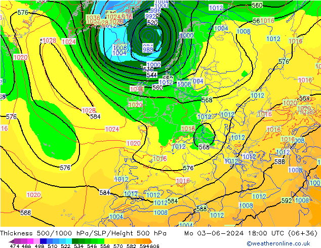 Thck 500-1000hPa ECMWF Po 03.06.2024 18 UTC